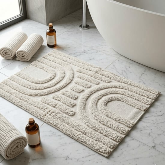 Casa di Elturo Badmat katoen boho squares franjes /wit – 50 x 80 cm - Image 2