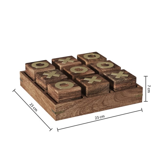 Casa di Elturo Deco object tic tac toe in kistje hout goud/ l23 x b23 x h7 cm - Image 3