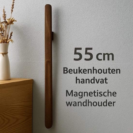 Casa di Elturo Schoenlepel hout donker eiken met magnetisch ophang basis wandmontage 55cm - Image 6