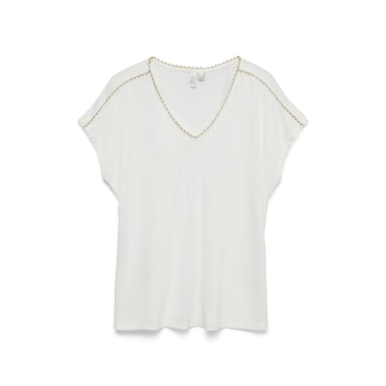 Vero Moda Vmjackie sl v-neck top jrs btq off-white - Image 1