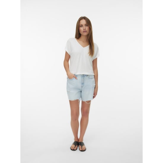 Vero Moda Vmjackie sl v-neck top jrs btq off-white - Image 3