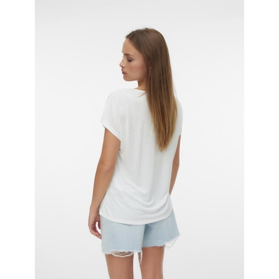 Vero Moda Vmjackie sl v-neck top jrs btq off-white - Image 4