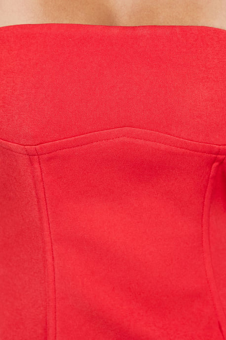 Bandeau Bodice Pleated Chiffon Midi Dress - Image 5