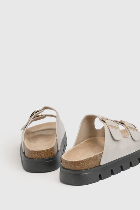 Mae Platform Faux Suede Buckle Footbed Slider - Image 3