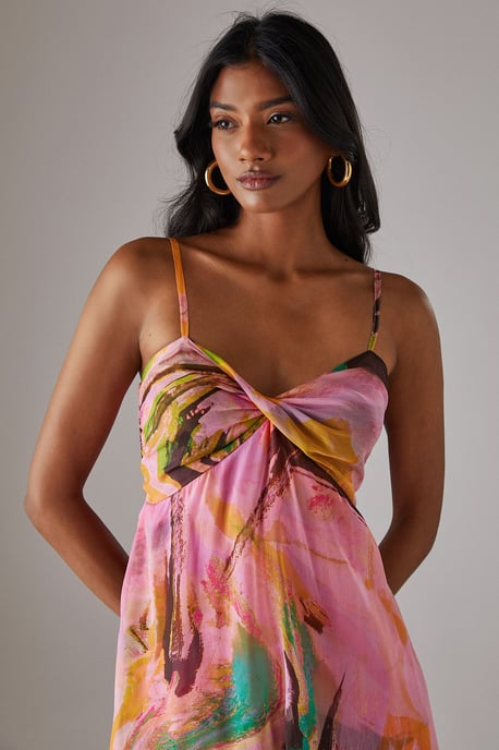 Chiffon Asymmetric Double Layer Bandeau Maxi Dress - Image 2