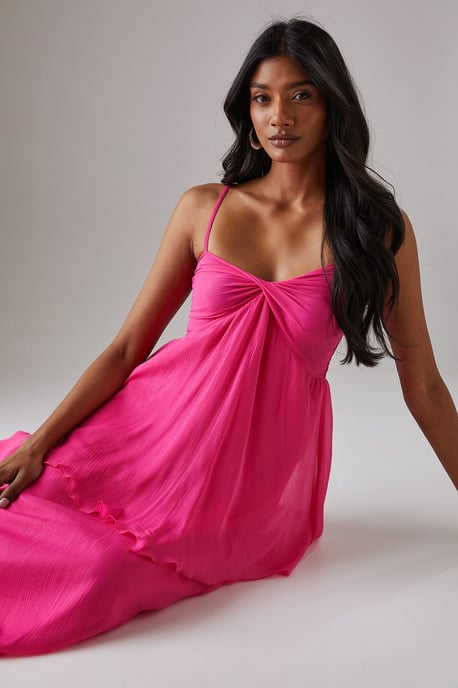 Chiffon Asymmetric Double Layer Bandeau Maxi Dress - Image 4