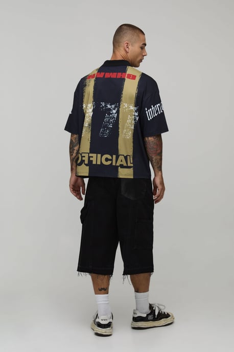 Oversized Boxy Official Stripe Sports Top - Image 2