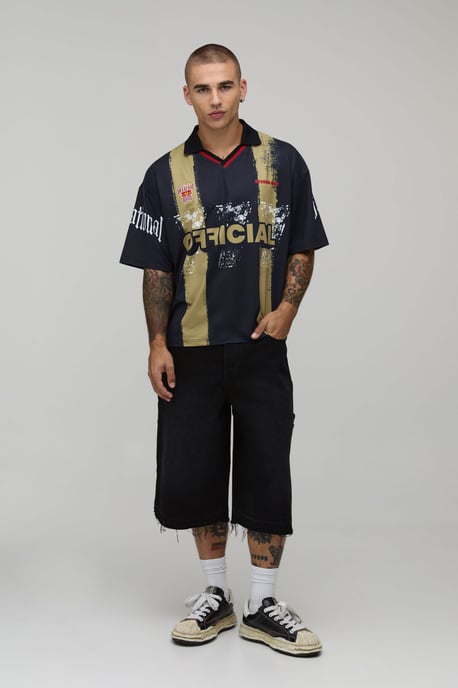Oversized Boxy Official Stripe Sports Top - Image 4