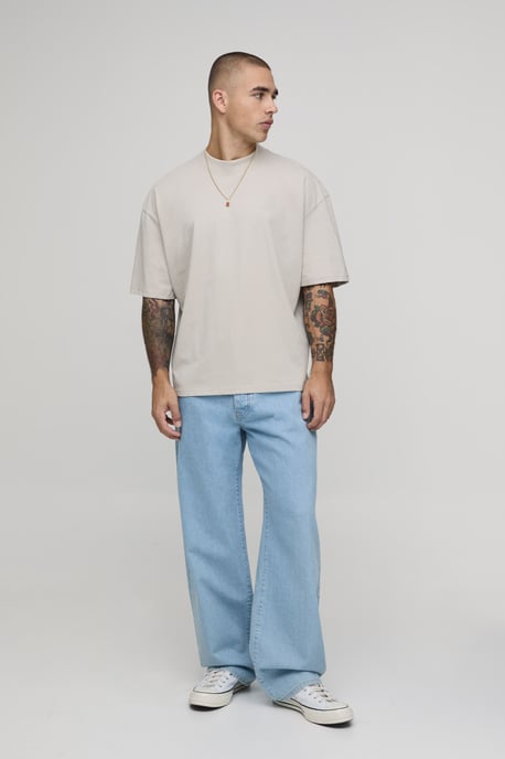 Stone Oversized Boxy Landscape Print T-Shirt - Image 4