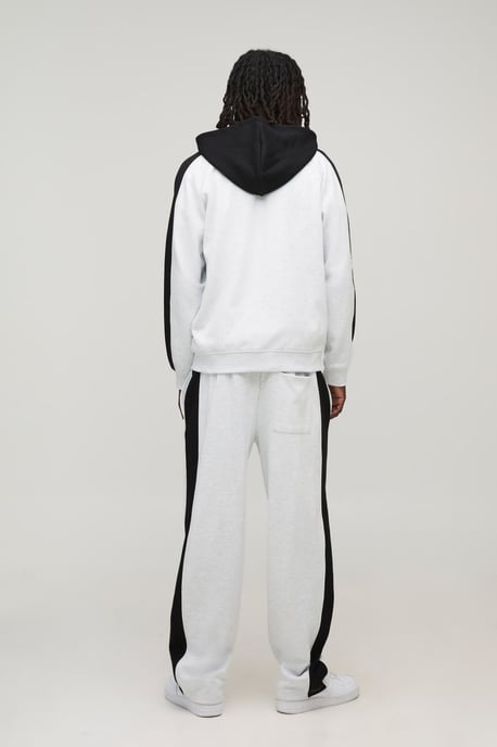 Oversized Panel Zip Through Hoodie & Relaxed Jogger Tracksuit - Image 2