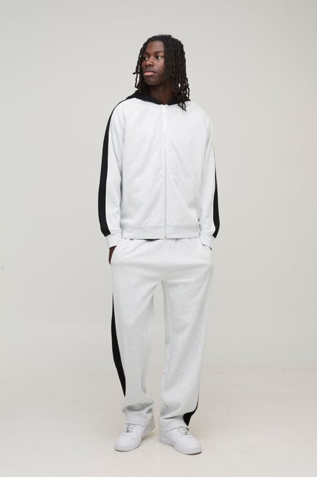 Oversized Panel Zip Through Hoodie & Relaxed Jogger Tracksuit - Image 4