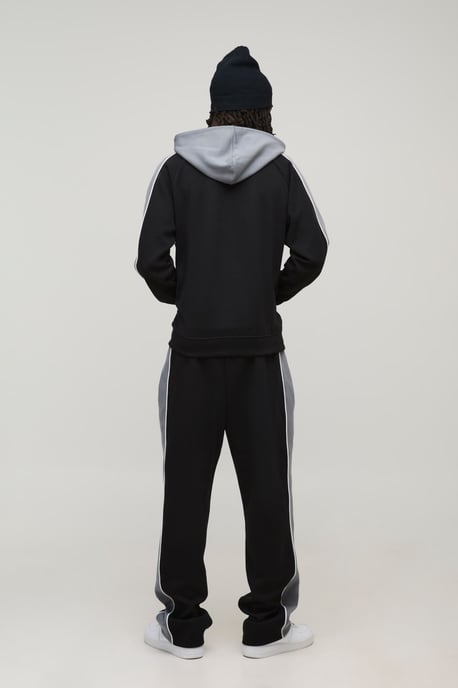 Oversized Panel Zip Through Hoodie & Relaxed Jogger Tracksuit - Image 2