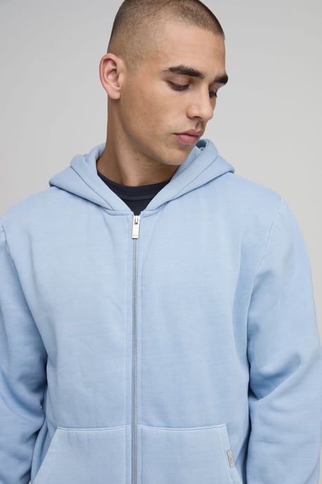 Essential Washed Boxy Zip Through Hoodie - Image 3