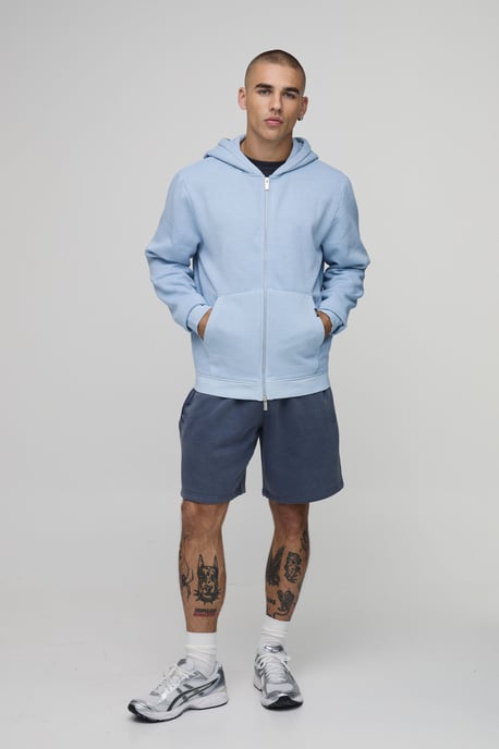 Essential Washed Boxy Zip Through Hoodie - Image 4