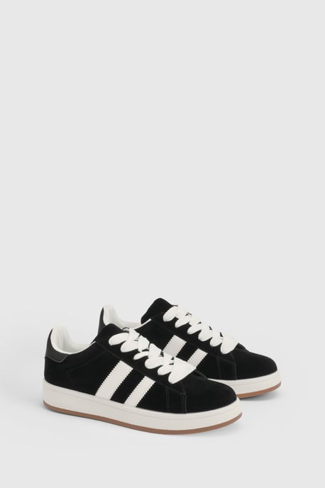 Lottie Faux Suede Lace Up Trainers - Image 1