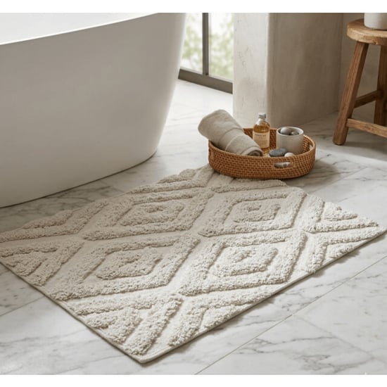 Casa di Elturo Badmat katoen boho squares /wit – 50 x 80 cm - Image 2