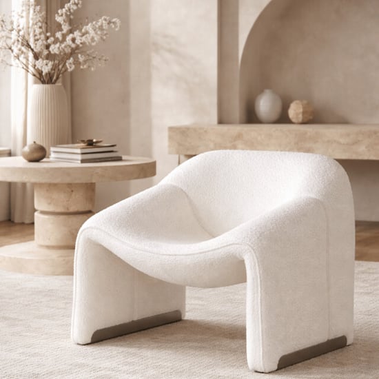 Casa di Elturo Luxe te bouclé design fauteuil lunora – lounge chair – l84 x d64 x h74 cm - Image 3