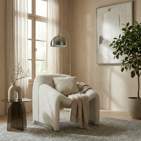 Casa di Elturo Luxe te bouclé design fauteuil lunora – lounge chair – l84 x d64 x h74 cm - Image 4