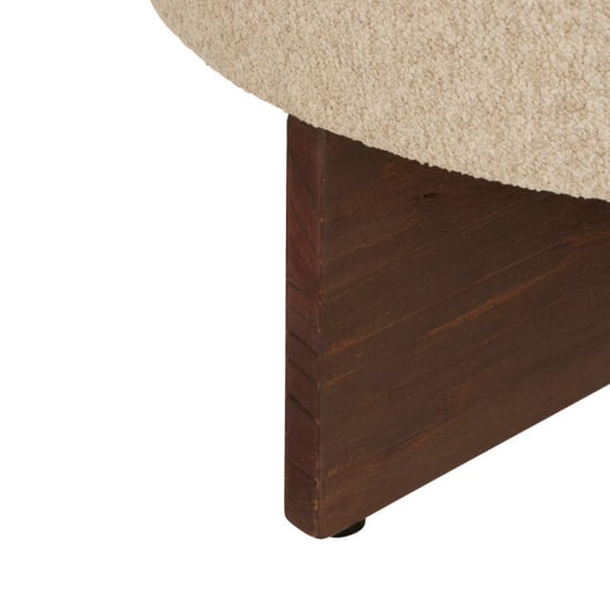 Casa di Elturo Bouclé poef arona ivoor/bruin – Ø 50 x h 30 cm - Image 2