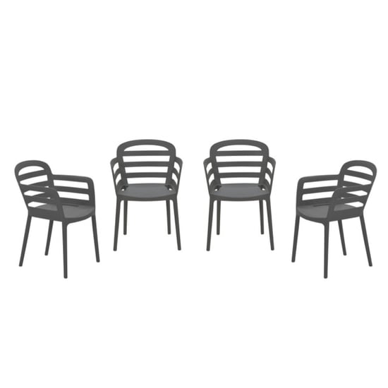 Garden Impressions Formello tuinstoelen set van 4 antraciet - Image 1