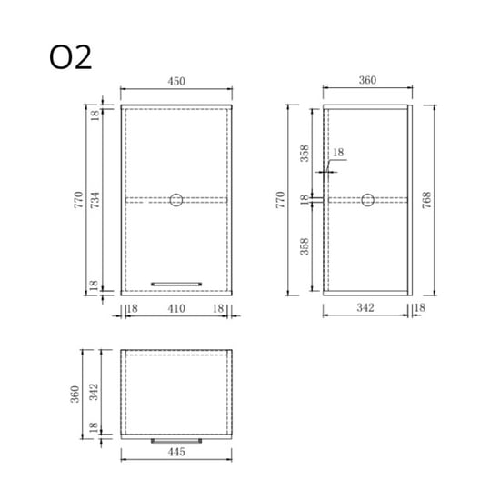 Wasophoogte ® keukenkast bovenkast keuken module o2 360(d)*450(b)*770(h) mm - Image 4