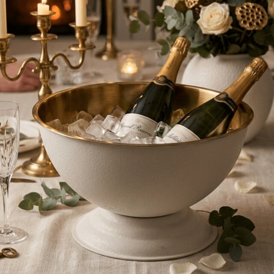 Casa di Elturo Champagnekoeler aurelia rvs – mat te wijnkoeler met goudkleurige binnenkant – - Image 5