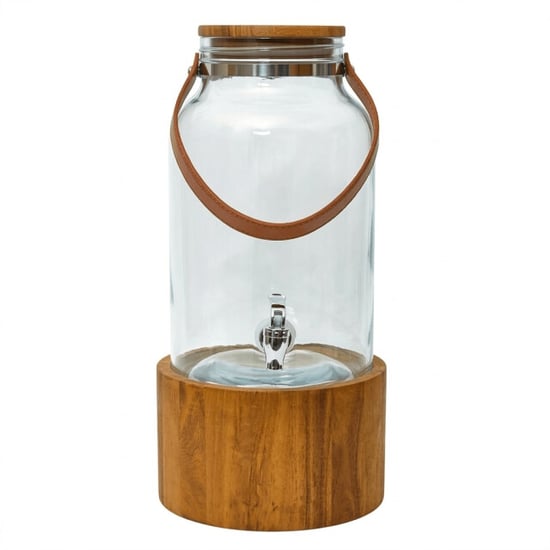 Casa di Elturo Drankdispenser lucento 6l met kraan – glazen waterdispenser met houten standaard - Image 5