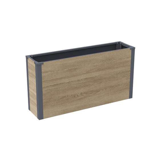 Westmann Talus l metalen plantenbak met bodem 100x25x52 cm houtlook - Image 2