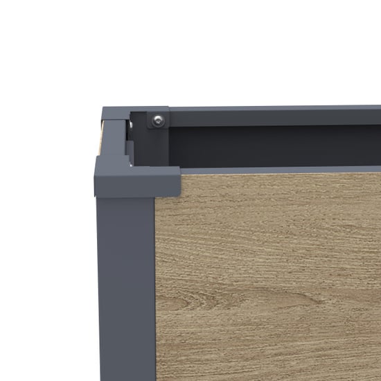 Westmann Talus l metalen plantenbak met bodem 100x25x52 cm houtlook - Image 4