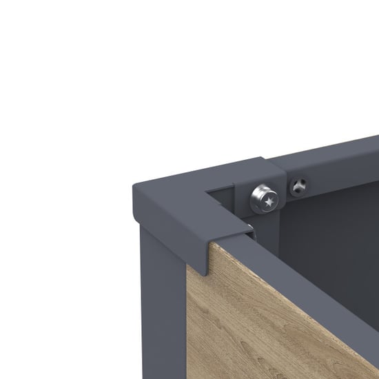 Westmann Talus m metalen plantenbak met bodem 100x25x27 cm houtlook - Image 3