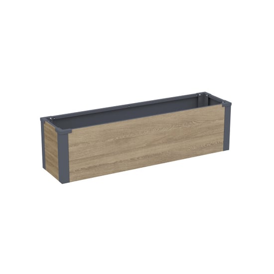 Westmann Talus m metalen plantenbak met bodem 100x25x27 cm houtlook - Image 5