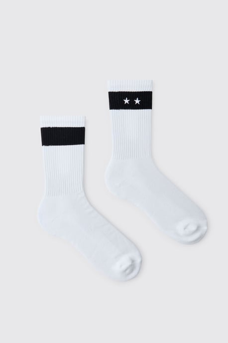 Twin Star Embroidered Socks - Image 1