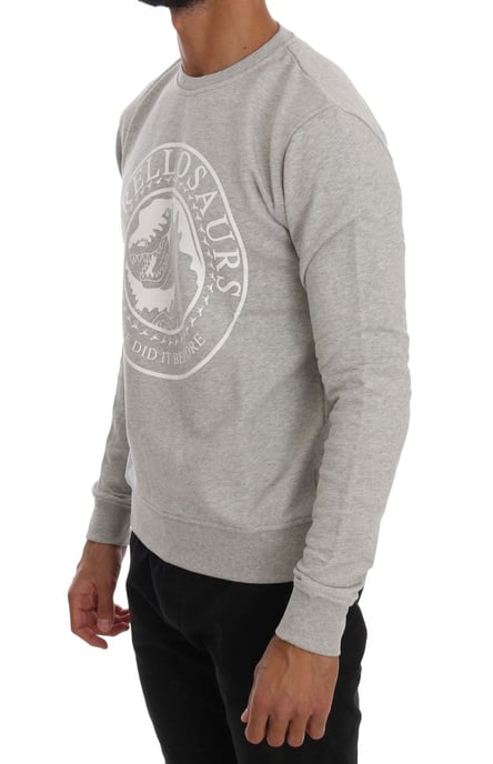 Frankie Morello Grijze Katoenen Crewneck Pullover Trui - Image 2