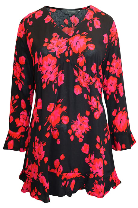 Floral Print Ruffle Detail Tunic Top - Image 5