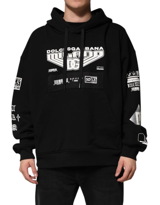Dolce & Gabbana Zwarte Katoenen DG Milano Logo Print Hoodie Trui - Image 2
