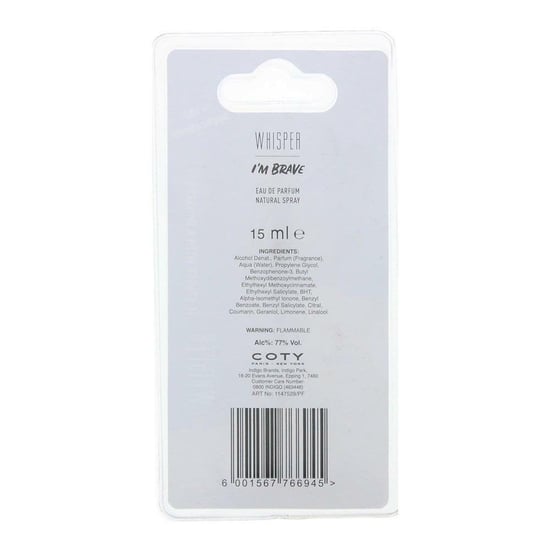 Coty Whisper I'M Brave Travel Size 15ml EDP Spray - Image 2