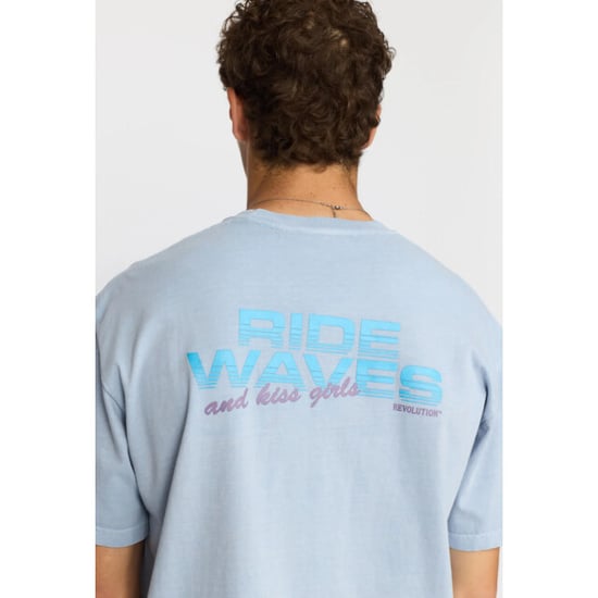 Revolution Printed t-shirt lightblue - Image 3