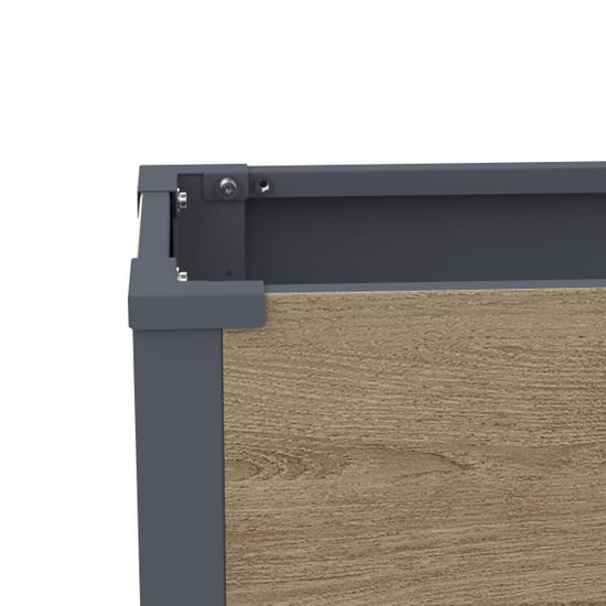 Westmann Talus m metalen plantenbak met bodem 100x25x27 cm houtlook - Image 2