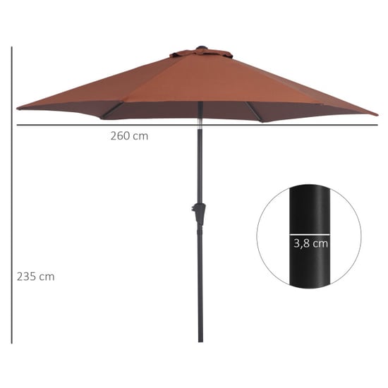 4goodz Knikparasol 260 cm met draaihendel aluminium - - Image 4
