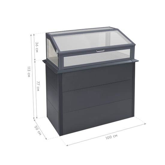 Westmann Primus plus m verhoogde kweekkas 100x50x113 cm antraciet - Image 6