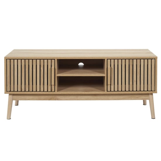 Casa di Elturo Tv-meubel bergen oak – 117 cm – bruin – houtfineer – met deurtjes & opbergvakken - Image 6