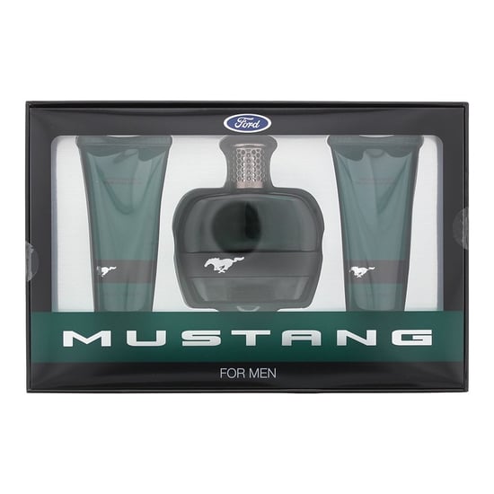 Mustang Green Gift Set: 100ml EDT Spray + 100ml S Gel + Aftershave Balm 100ml - Image 1