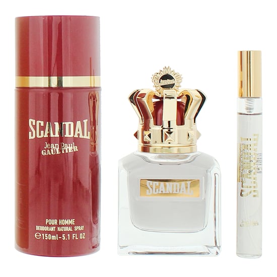 Jean Paul Gaultier Scandal Pour Homme EDT 50ml, EDT 10ml + Deodorant 150ml Gift Set for Him - Image 2