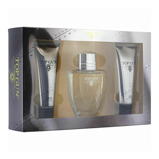 Top Gun Chevron Gift Set 100ml EDT Spray + Hair & Body Wash 100ml + Aftershave Balm 100ml - Image 1