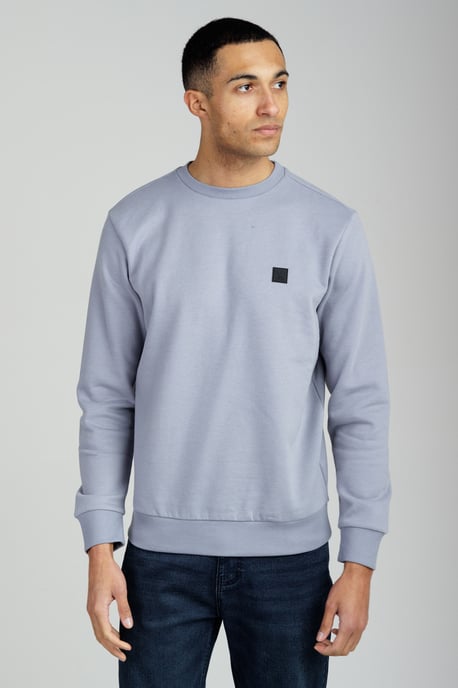 Light Blue Essential Brushed Fleece Crew Sweatshirt - Image 1