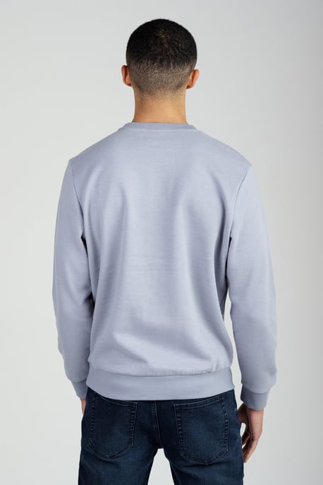 Light Blue Essential Brushed Fleece Crew Sweatshirt - Image 2
