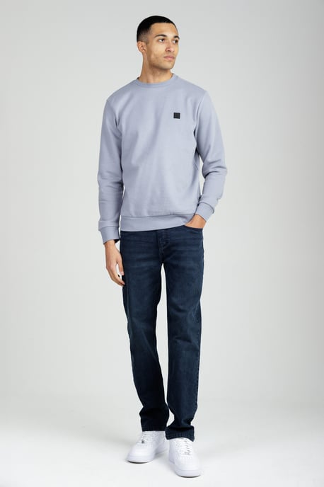 Light Blue Essential Brushed Fleece Crew Sweatshirt - Image 3