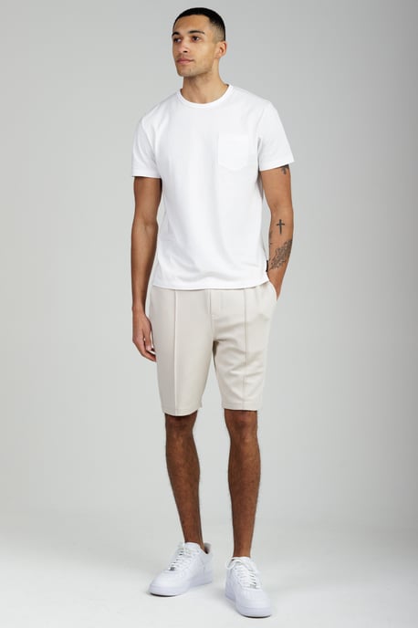 Stone Soft Jersey Shorts With Middle Seam And Drawstring Waist - Image 3