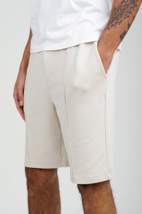 Stone Soft Jersey Shorts With Middle Seam And Drawstring Waist - Image 4