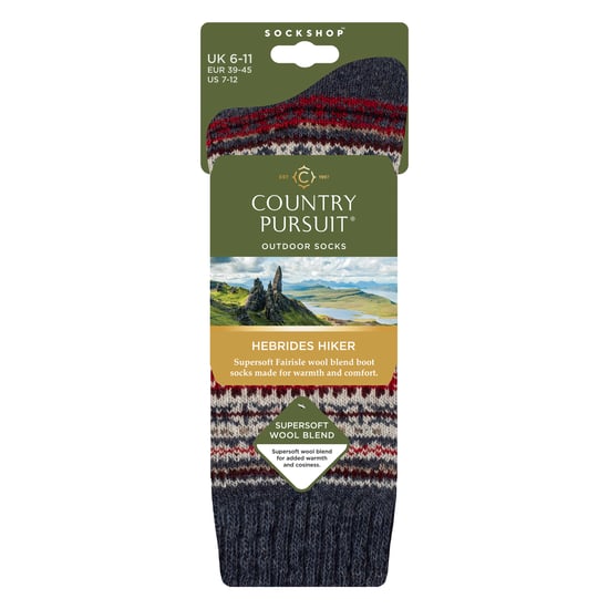 Mens Wool Blend Hiking Socks Cushioned Walking Boot Socks - Image 2